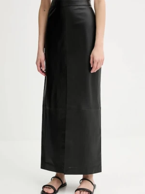 Filippa K spódnica skórzana kolor czarny maxi prosta 31409.FK