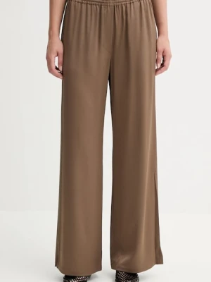 Filippa K spodnie damskie kolor brązowy szerokie high waist 31616