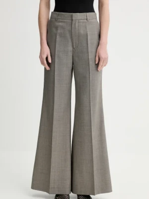 Filippa K spodnie wełniane damskie kolor brązowy szerokie high waist 31424.FK