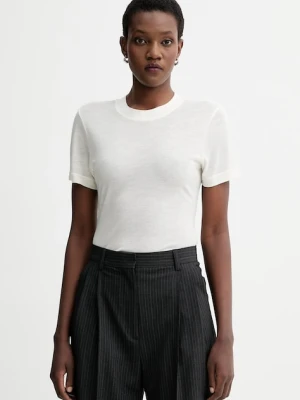Filippa K t-shirt z domieszką kaszmiru kolor beżowy 31742
