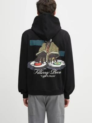 Filling Pieces bluza bawełniana Hoodie DJ męska kolor czarny z kapturem z nadrukiem 422532501241