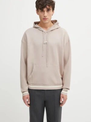 Filling Pieces bluza Knit Hoodie męska kolor beżowy z kapturem z aplikacją 422532500265