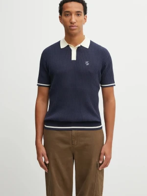Filling Pieces Fine Knit Polo polo bawełniane męskie