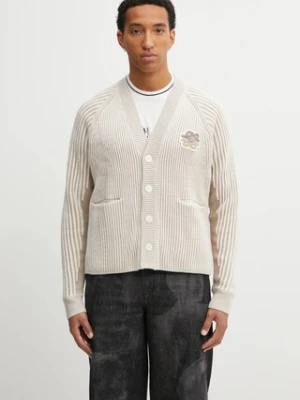 Filling Pieces kardigan z dodatkiem wełny Knit Cardigan męski kolor beżowy 422573500127
