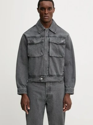Filling Pieces kurtka bawełniana Denim Washed kolor szary przejściowa 422560501260