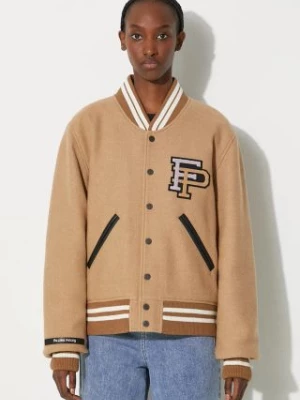 Filling Pieces kurtka bomber wełniana Varsity Jacket kolor brązowy przejściowa 81422209985