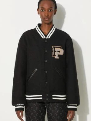 Filling Pieces kurtka bomber wełniana Varsity Jacket kolor czarny przejściowa oversize 81422201863