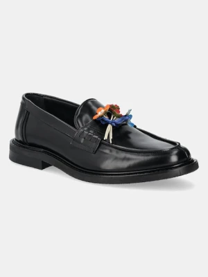 Filling Pieces mokasyny skórzane Loafer Bouquet kolor czarny 44278131861