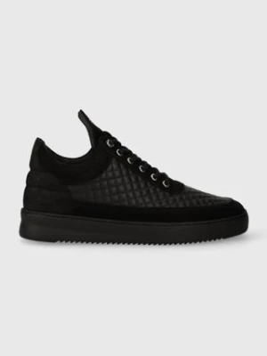 Filling Pieces sneakersy skórzane Low Top Quilted kolor czarny 10100151861