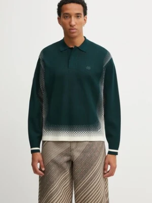 Filling Pieces sweter Knit Shirt Rugby męskie kolor zielony 422571500243