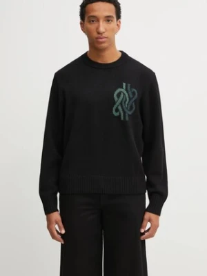 Filling Pieces sweter z dodatkiem wełny Knit Sweater Knot męski kolor czarny 422575500265
