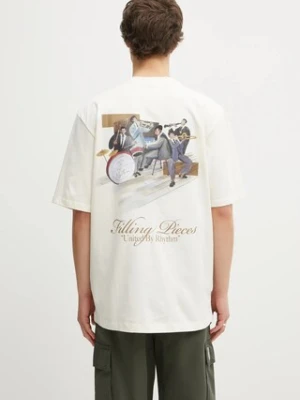 Zdjęcie produktu Filling Pieces t-shirt bawełniany Band męski kolor beżowy z nadrukiem 422520500238