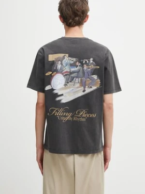 Filling Pieces t-shirt bawełniany Band męski kolor szary z nadrukiem 422520500238