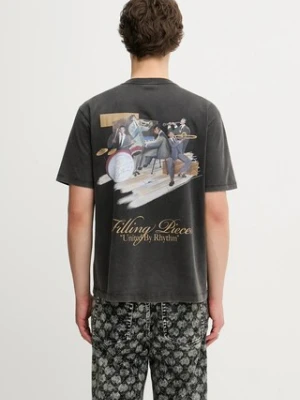 Filling Pieces t-shirt bawełniany Band męski kolor szary z nadrukiem 422520500238