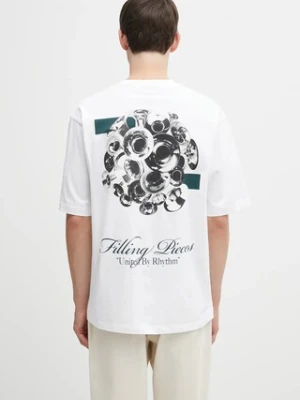 Filling Pieces t-shirt bawełniany Boxy Bouquet męski kolor biały z nadrukiem 422520501122