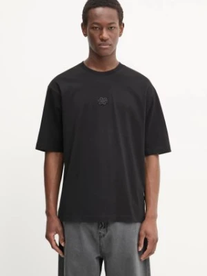 Filling Pieces t-shirt bawełniany Boxy Embroidered kolor czarny z aplikacją 74413791861