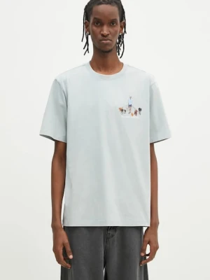 Filling Pieces t-shirt bawełniany Dog Walker męski kolor niebieski z nadrukiem 74499819980