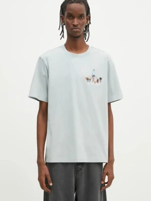 Filling Pieces t-shirt bawełniany Dog Walker męski kolor niebieski z nadrukiem 74499819980