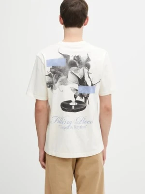 Filling Pieces t-shirt bawełniany Grammophone męski kolor beżowy z nadrukiem 422520500236