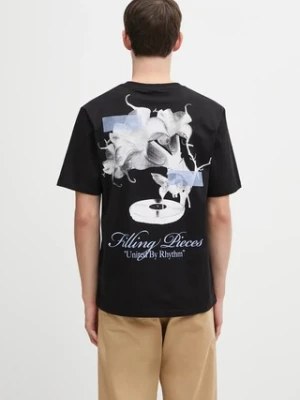Filling Pieces t-shirt bawełniany Grammophone męski kolor czarny z nadrukiem 422520500236