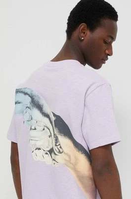 Filling Pieces t-shirt bawełniany męski kolor fioletowy z nadrukiem 74434051651