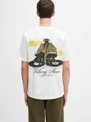 Filling Pieces t-shirt bawełniany T-shirt DJ męski kolor beżowy z nadrukiem 422520500241