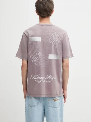 Filling Pieces t-shirt bawełniany Vinyl męski kolor różowy z nadrukiem 422520500240