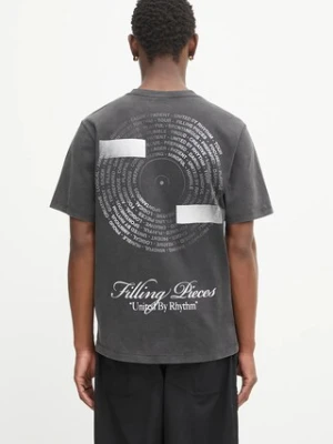 Filling Pieces t-shirt bawełniany Vinyl męski kolor szary z nadrukiem 422520500240