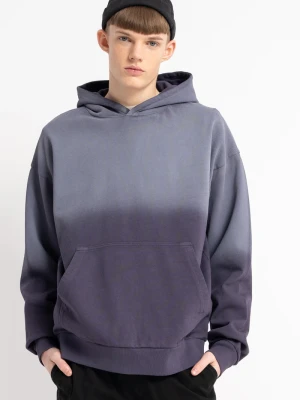 Filoletowa bluza z kapturem z efektem ombre Reporter