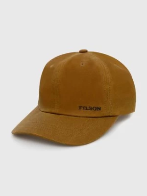 Filson czapka z daszkiem bawełniana Oil Tin Low Profile Logge kolor brązowy gładka FMACC0145