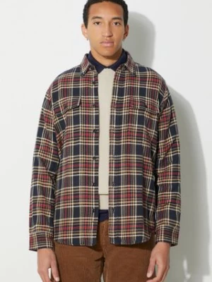 Filson koszula bawełniana Vintage Flannel Work Shirt męska kolor granatowy regular z kołnierzykiem klasycznym FMCAM0016