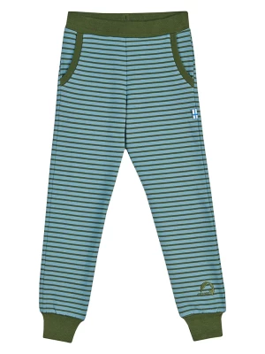 finkid Spodnie "Jompikumpi" w kolorze zielonym rozmiar: 120/130