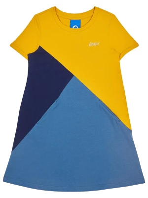 finkid Sukienka "Merkortti" w kolorze niebiesko-żółtym rozmiar: 90/100