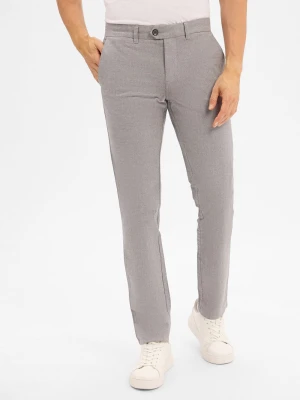 Finshley & Harding Chino - Dylan Slim Fit Mężczyźni Bawełna szary|brązowy w kratkę,