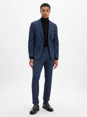 Finshley & Harding Garnitur - Maarten Mitch Mężczyźni Modern Fit niebieski w kratkę,