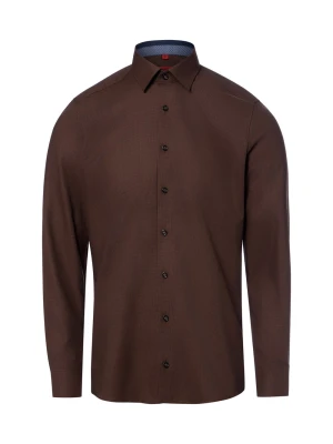 Finshley & Harding koszula biznesowa Mężczyźni Slim Fit Bawełna (100%) brązowy