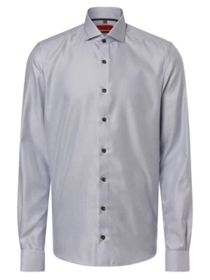 Finshley & Harding Koszula męska - Bez prasowania - Dwuwarstwowa - Bardzo długie rękawy Mężczyźni Slim Fit Bawełna niebieski|biały wzorzysty,