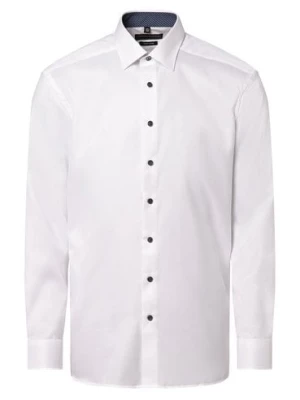 Finshley & Harding Koszula męska łatwa w prasowaniu Mężczyźni Modern Fit Bawełna biały jednolity,