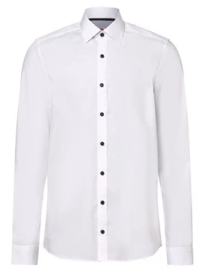 Finshley & Harding Koszula męska łatwa w prasowaniu Mężczyźni Slim Fit Bawełna biały jednolity,