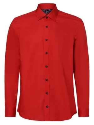 Finshley & Harding Koszula męska łatwa w prasowaniu Mężczyźni Slim Fit Bawełna czerwony jednolity,
