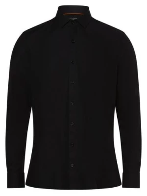 Finshley & Harding Koszula męska łatwa w prasowaniu Mężczyźni Super Slim Fit Bawełna czarny jednolity,