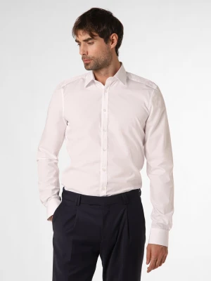 Finshley & Harding Koszula męska łatwa w prasowaniu z bardzo długim rękawem Mężczyźni Slim Fit Bawełna biały jednolity kołnierzyk kent,