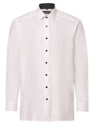 Finshley & Harding Koszula męska - Łatwe prasowanie Mężczyźni Modern Fit Bawełna biały wypukły wzór tkaniny,