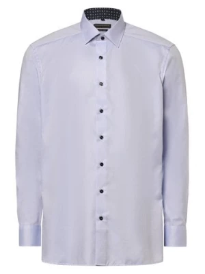 Finshley & Harding Koszula męska - Łatwe prasowanie Mężczyźni Modern Fit Bawełna niebieski wypukły wzór tkaniny,