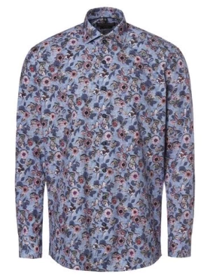 Finshley & Harding Koszula męska Mężczyźni Modern Fit Bawełna niebieski|różowy wzorzysty,