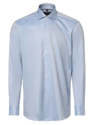 Finshley & Harding Koszula męska Mężczyźni Modern Fit Bawełna niebieski wypukły wzór tkaniny,
