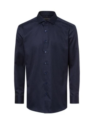 Finshley & Harding Koszula męska Mężczyźni Modern Fit Bawełna niebieski wzorzysty,