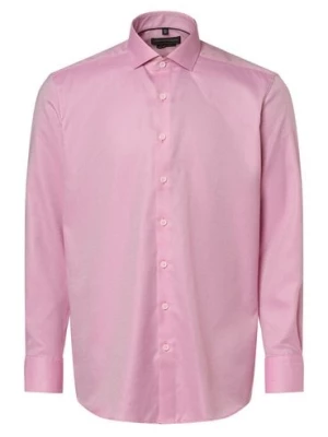 Finshley & Harding Koszula męska Mężczyźni Modern Fit Bawełna wyrazisty róż|różowy wypukły wzór tkaniny,
