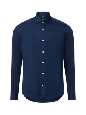 Finshley & Harding Koszula męska Mężczyźni Slim Fit Bawełna niebieski jednolity,