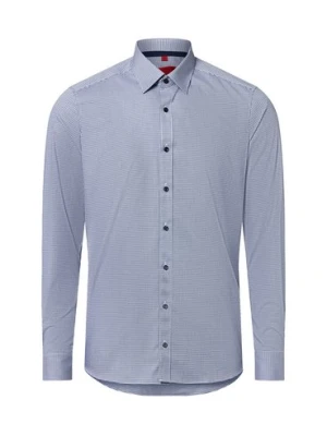 Finshley & Harding Koszula męska Mężczyźni Slim Fit Bawełna niebieski w kratkę,